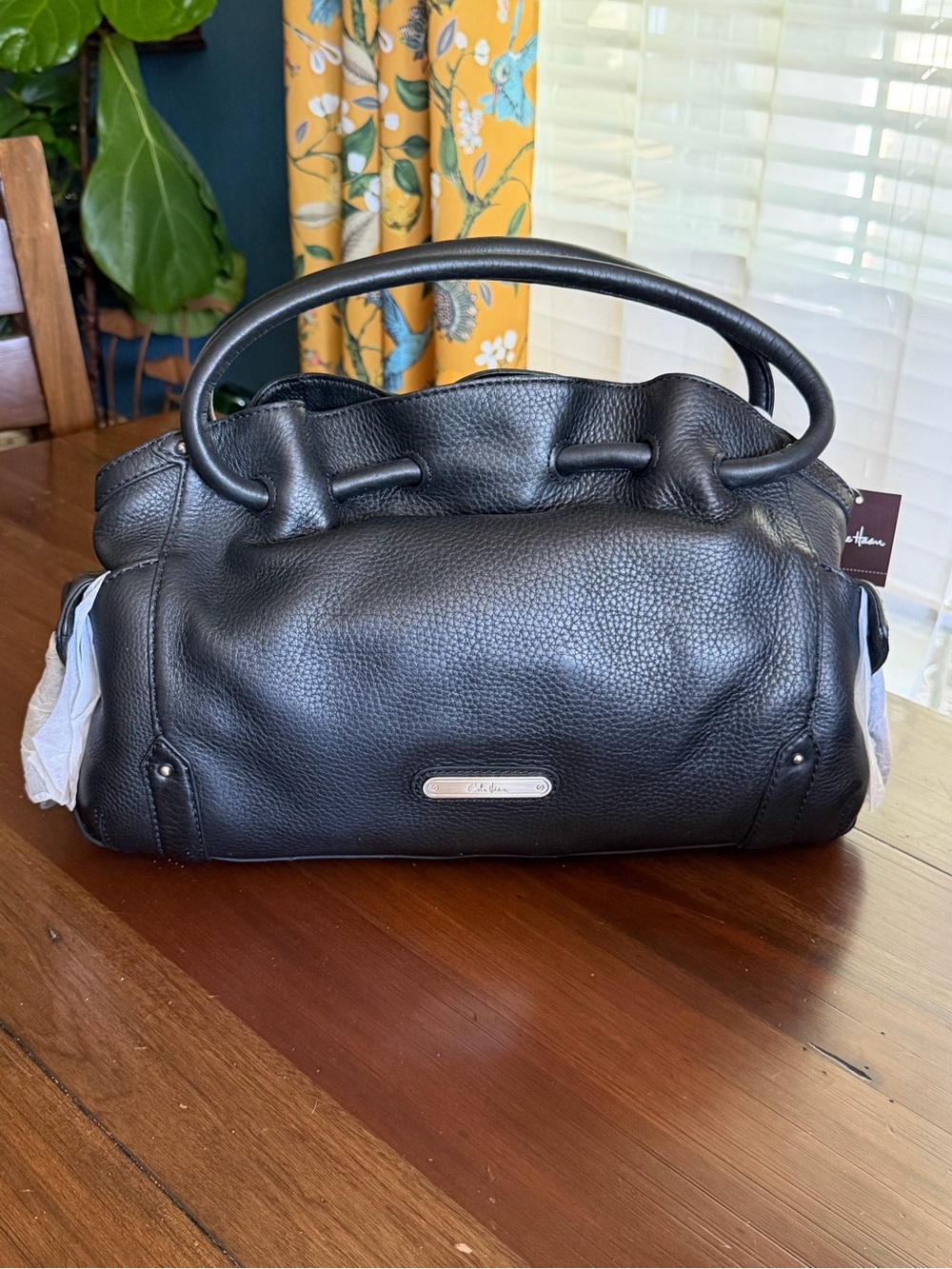 Cole Haan Black Pebbled Leather Shoulder Bag